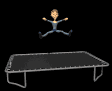acrobat jumping on trampoline sm blk  st
