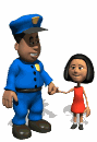 officer holding little girls hand md wht