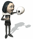 shakespeare acting with skull md wht