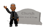 priest in front of sign md wht