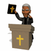 priest preaching behind podium md wht
